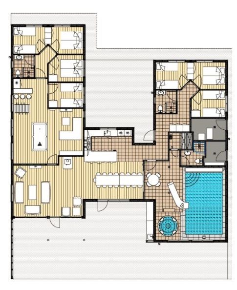 Plantegning af poolhus